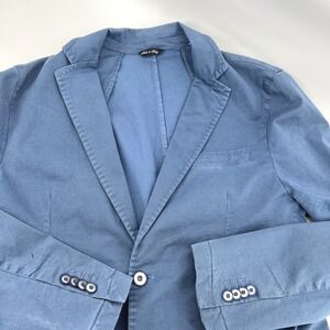PBT‎ Unforgivable Perfection Mens Blazer EU 52 Made in Italy Blue Cotton Jacket